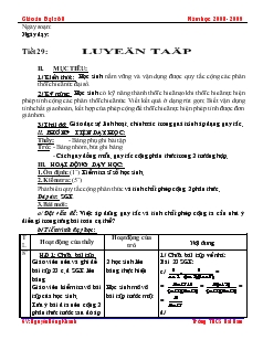 Giáo án Đại số 8 Tiết 29 Luyện Tập