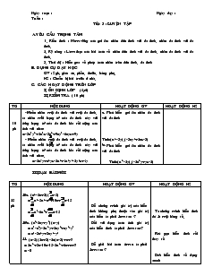 Giáo án Đại số 8 Tiết 3 Luyện tập