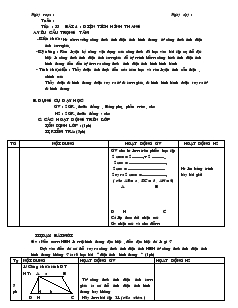 Giáo án Đại số 8 Tiết 33 Bài 4 Diện tích hình thang