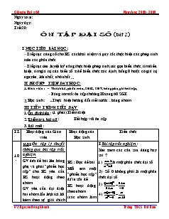 Giáo án Đại số 8 Tiết 38 Ôn tập đại số (tiết 2)