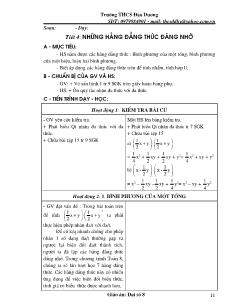 Giáo án Đại số 8 Tiết 4 Những hằng đẳng thức đáng nhớ