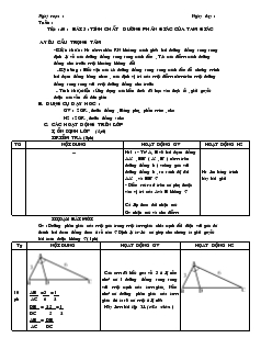 Giáo án Đại số 8 Tiết 40 Bài 3 Tính chất đường phân giác của tam giác