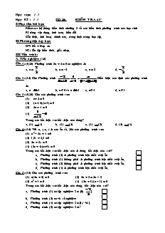 Giáo án Đại số 8 Tiết 56 Kiểm tra 45 phút