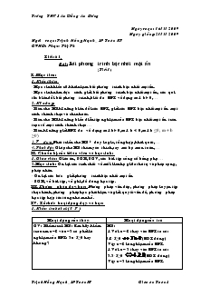 Giáo án Đại số 8 Tiết 61 Bất phương trình bậc nhất một ẩn (Tiết 1)