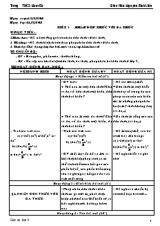 Giáo án Đại số 8 Trường THCS Nam Đà
