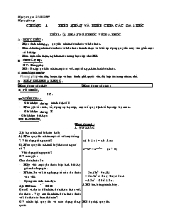 Giáo án Đại số 8 từ tiết 1 đến tiết 4
