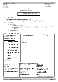 Giáo án Đại số 8 từ tuần 11 đến tuần 35 Trường THCS Phú Mỹ