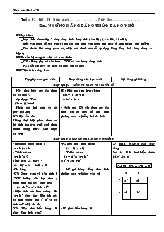 Giáo án Đại số 8 Tuần 02 Tiết 04 Những hằng đẳng thức đáng nhớ