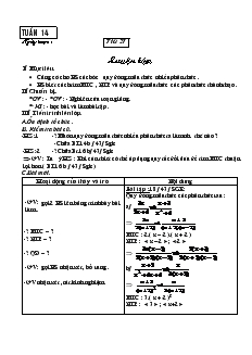 Giáo án Đại số 8 Tuần 14 Tiết 27 Luyện tập