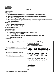 Giáo án Đại số 8 Tuần 15 trường THCS Thị Trấn Yên Ninh