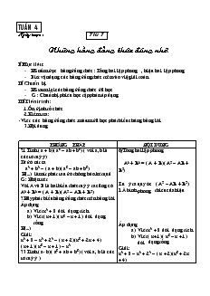 Giáo án Đại số 8 Tuần 4 Tiết 7 Những hằng đẳng thức đáng nhớ