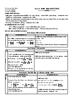 Giáo án Đại số lớp 8 Tiết 47 Phương trình chứa ẩn ở mẫu