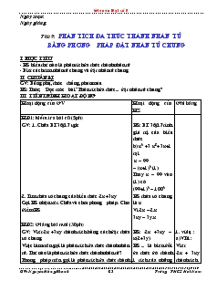 Giáo án Đại số lớp 8 từ tiết 9 đến tiết 12