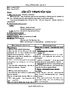 Giáo án dạy hè Ngữ văn 7 - Trường THCS Lao Bảo - Tiết 6: Liên kết trong văn bản