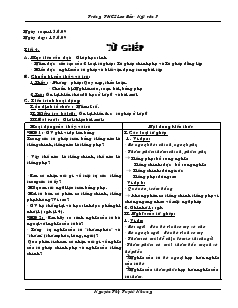 Giáo án dạy hè Ngữ văn 7 - Trường THCS Lao Bảo - Tiết 4: Từ ghép