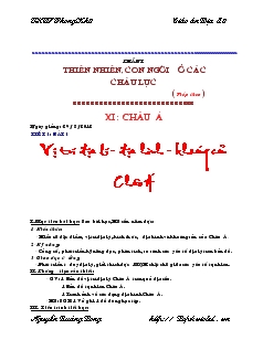 Giáo án Địa lí 8 trường THCS Phong Khê