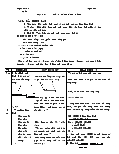 Giáo án Hình học 8 Tiết 12 Bài 7 Hình bình hành