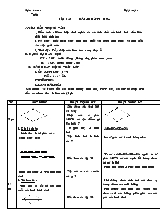 Giáo án Hình học 8 Tiết 20 Bài 11 Hình thoi