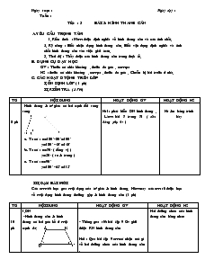 Giáo án Hình học 8 Tiết 3 Bài 3 Hình thang cân