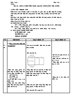 Giáo án Hình học 8 Tiết 60 Bài 5 Diện tích xung quanh hình lăng trụ đứng