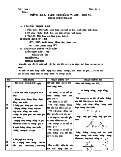 Giáo án Hình học 8 Tiết 8 Bài 5 Dựng hình bằng thứơc – com pa dựng hình thang