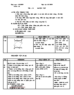 Giáo án Hình học 8 Tuần 11 Tiết 22 Luyện Tập