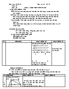 Giáo án Hình học 8 Tuần 20 Tiết 33 Bài 4 Diện tích hình thang