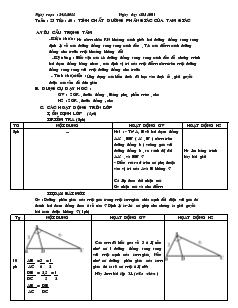 Giáo án Hình học 8 Tuần 23 Tiết 40 Tính chất đường phân giác của tam giác
