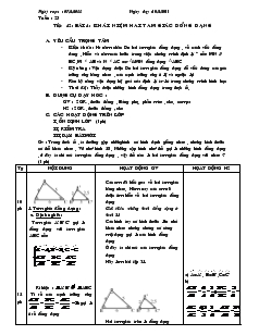 Giáo án Hình học 8 Tuần 23 Tiết 42 Bài 4 Khái niệm hai tam giác đồng dạng