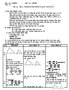 Giáo án Hình học 8 Tuần 25 Tiết 44 Bài 5 Trường hợp đồng dạng thứ nhất