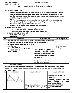 Giáo án Hình học 8 Tuần 26 Tiết 46 Bài 7 Trường hợp đồng dạng thứ ba