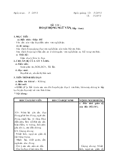 Giáo án môn Ngữ văn 7 (Chuẩn kiến thức kỹ năng) - Tiết 136: Hoạt động ngữ văn (tiếp theo)