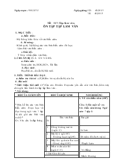 Giáo án môn Ngữ văn 7 (Chuẩn kiến thức kỹ năng) - Tiết 127 Tập làm văn: Ôn tập tập làm văn