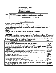 Giáo án môn Ngữ văn 7 (Chuẩn kiến thức kỹ năng) - Tiết 37: Cảm nghĩ trong đêm thanh tĩnh (Tĩnh dạ tứ ) Lí Bạch