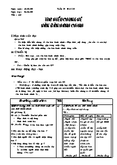 Giáo án môn Ngữ văn 7 (Chuẩn kiến thức kỹ năng) - Tiết 115: Tìm hiểu chung về văn bản hành chính