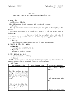 Giáo án môn Ngữ văn 7 (Chuẩn kiến thức kỹ năng) - Tiết 137, 138: Chương trình địa phương phần Tiếng Việt