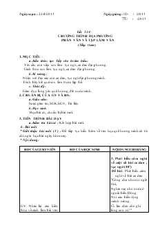 Giáo án môn Ngữ văn 7 (Chuẩn kiến thức kỹ năng) - Tiết 134: Chương trình địa phương phần văn và tập làm văn (tiếp theo)