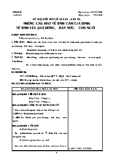 Giáo án môn Ngữ văn 7 - Học kỳ I - Tiết 02: Những câu hát về tình cảm gia đình; về tình yêu quê hương, đất nước, con người