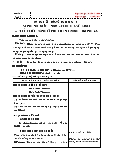 Giáo án môn Ngữ văn 7 - Học kỳ I - Tiết 7: Sông núi nước nam – Phò giá về kinh – Buổi chiều đứng ở phủ thiên trường trông ra