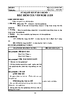 Giáo án môn Ngữ văn 7 - Học kỳ II - Tuần 22 - Tiết 2: Bổ trợ kiến thức về văn nghị luận: đặc điểm của văn nghị luận