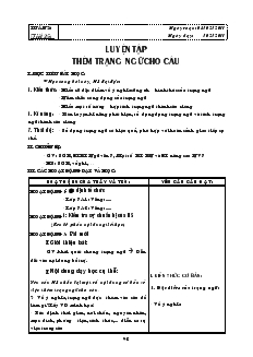 Giáo án môn Ngữ văn 7 - Học kỳ II - Tuần 26 - Tiết 25: Luyện tập thêm trạng ngữ cho câu