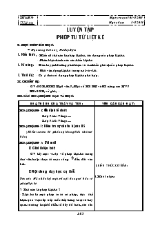 Giáo án môn Ngữ văn 7 - Học kỳ II - Tuần 34 - Tiết 33: Luyện tập phép tu từ liệt kê