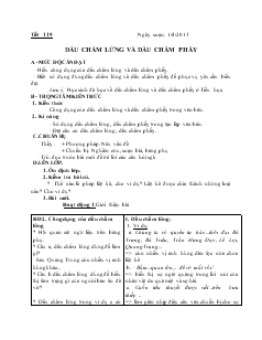 Giáo án môn Ngữ văn 7 - Tiết 119: Dấu chấm lửng và dấu chấm phẩy