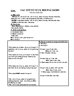 Giáo án môn Ngữ văn 7 - Tiết 144: Các yếu tố tự sự, miêu tả trong văn bản biểu cảm