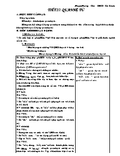 Giáo án môn Ngữ văn 7 - Tiết 27: Quan hệ từ