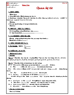 Giáo án môn Ngữ văn 7 - Tiết 27 Tiếng Việt: Quan hệ từ