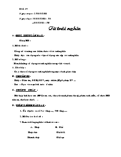 Giáo án môn Ngữ văn 7 - Tiết 39: Từ trái nghĩa