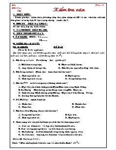 Giáo án môn Ngữ văn 7 - Tiết 42: Kiểm tra văn