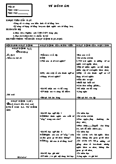 Giáo án môn Ngữ văn 7 - Tiết 43: Từ đồng âm