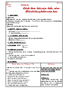 Giáo án môn Ngữ văn 7 - Tiết 50: Tập làm văn Cách làm bài văn biểu cảm đối với tác phẩm văn học